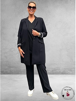 ONLY-M Blazer Sporty Travel Pique Zwart Lang